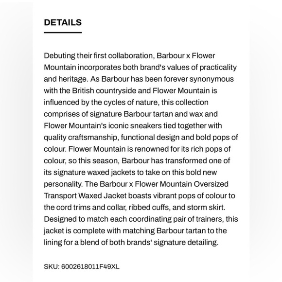 NWT BARBOUR X FLOWER MOUNTAIN Jacket in Black/ Fuchsia - Picture 10 of 16